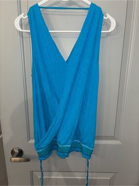 Michael Stars Bright Turquoise Wrap Top